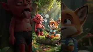 Thumbnail: Lomri vs Shaitan 😂 Garam Pizza Ka Badla|#FunnyStory #Fox#Cartoon#Comedy#Shorts#Animation#FunnyVideo
