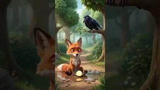 Thumbnail: The greedy fox 🦊 found a coin and crow #3danimation #cuteanimals #cutecharacter #fox