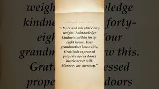 Thumbnail: Paper and ink still carry weight. Acknowledge kindness within forty-eight hours. Your