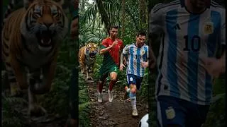 Thumbnail: 1 v 1 Ronaldo vs Messi Battle Tiger Survival #ronaldo #messi #football #soccer #shorts