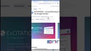 Thumbnail: ExCITATION Chrome Extension: Check Journal Ranking in Google Scholar