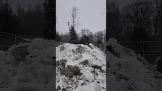 Thumbnail: Jim playing with Jenny and Amy in the snow mound
