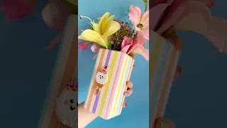 Thumbnail: Beach hut ice cream stripe vase painting process 🍦🎨👩🏻‍🎨 #handmade #clayart #painting