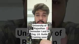 Thumbnail: University of Rajasthan Semester I and III English Literature Guide is coming soon...