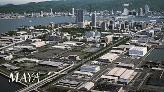 Thumbnail: Aerial View from Port Island | Maya City - A Cities Skylines project #Shorts