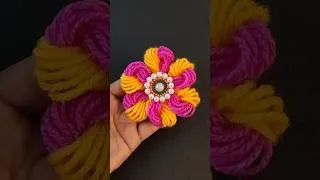 Thumbnail: Crafting is happiness - Woolen Flower Making Tricks #latest #new #diy #shorts #craft #trending #art