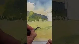 Thumbnail: Serene landscape watercolour #painting #art #watercolor