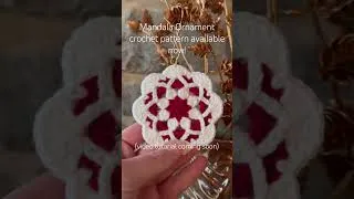 Thumbnail: Mandala Ornament by Pattern and Craft #handmadechristmasdecorations  #crochetchristmas  #crochet