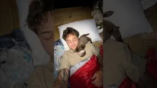Thumbnail: Spending the night in my baby otter Lola’s enclosure😅