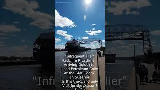 Thumbnail: Rare Ship to see in Duluth indeed! The Radcliffe R Latimer  #duluthmn #aerialliftbridge #shipping