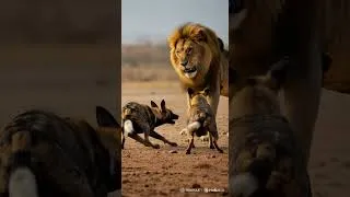 Thumbnail: Dog and Lion Fight  #doglover #lionvsdog  #animals #shorts #shortvideo #short #youtubeshorts
