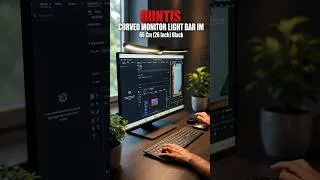 Thumbnail: Quntis Curved Monitor Light Bar IM 66cm Worth It?⚡#Shorts