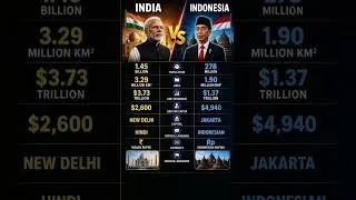 Thumbnail: India vs Indonesia Country Comparison #shorts #india #indonesia