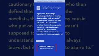 Thumbnail: America Speaks: Edwidge Danticat (writer, professor, NY) on free expression