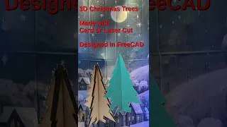 Thumbnail: 3D Christmas Tree design using FreeCAD - for cardboard or laser cutting