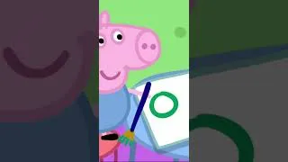Thumbnail: Peppa Teaches George How to Paint a Flower! 🌼 #peppapig #shorts