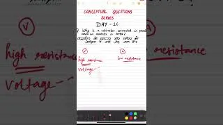 Thumbnail: #shorts DAY 16 Conceptual questions series | Why voltmeter connected in parallel & ammeter in series