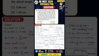 Thumbnail: RE - NEET 2026 PHYSICS  SOLUTION | ne Main scale division of a vernier calliper is equal to 1 mm