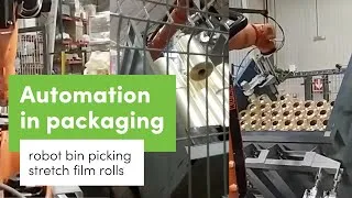 Thumbnail: Bin picking in PACKAGING – Kuka robot picks stretch film rolls with Pickit 3D