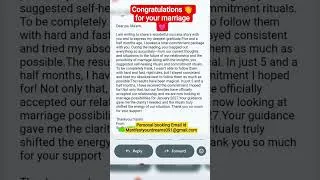 Thumbnail: congratulations for your marriage 💗clients feedback commitment reading rituals &selfhealing #shorts