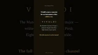 Thumbnail: Vivaldi Wrote a Concerto for a "Toy" Instrument #vivaldi #classicalmusic #shorts