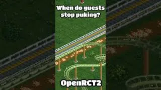 Thumbnail: How far do Guests walk before they Puke in RollerCoaster Tycoon?🤢🎢  #shorts #rollercoaster #openrct2