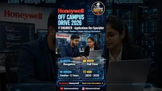 Thumbnail: Honeywell Hiring 2026 | Freshers Jobs | Bangalore | Apply Now