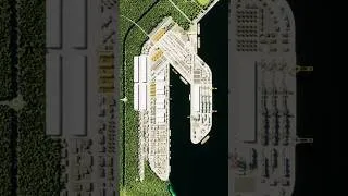 Thumbnail: Mega port #citiesskylines2 #citiesskylines #drone #cs2 #citybuilding #timelapse