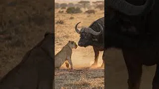 Thumbnail: Lion vs Buffalo: The Hunt That Backfired! 🦁🐃 | 4K Wildlife Documentary #Shorts