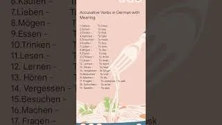 Thumbnail: Accusative Verbs with Meaning in German #german #verbs#meaning