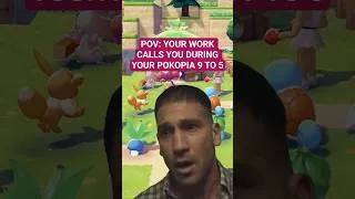 Thumbnail: when your work interrupts your job in pokopia #pokopia #pokemon #memes #gaminghumor #workfromhome