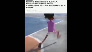Thumbnail: Some Dickhead Left A Football Filled With Concrete In The Middle Of A Field