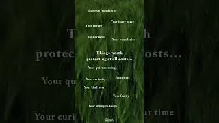 Thumbnail: Not everything valuable can be replaced. Protect the people, the peace, and the parts of yourself th