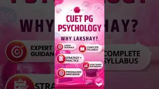 Thumbnail: CUET PG Psychology 2027 | Why Choose Lakshay Batch 2027? | Complete Preparation Strategy