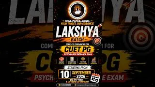 Thumbnail: CUET PG Psychology 2027 | LAKSHYA Batch Starting 10 September 2026 | Power Within Psychology