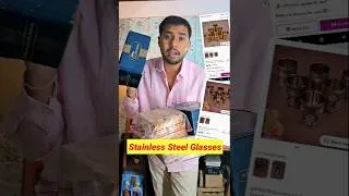 Thumbnail: Meesho Viral Stainless Steel Glasses😍 #shorts #meesho