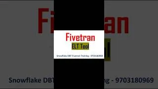 Thumbnail: What is Fivetran ELT Tool #dbtcloud #dbtfivetran #fivetran #snowflaketraining