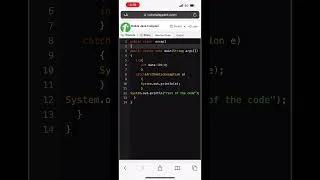 Thumbnail: 30. How to write a Java program to handle Divide by zero Arithmetic #arithmeticexception, #shorts