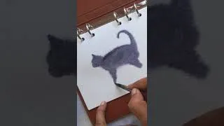 Thumbnail: Watercolor cat painting #art