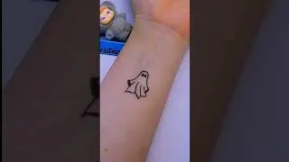 Thumbnail: How to Draw a Cute Ghost Tattoo with Pen! 👻 #shorts