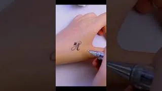 Thumbnail: Amazing Letter A Tattoo with Pen! 👑❤️ #shorts