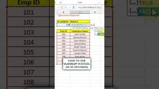 Thumbnail: How to Use VLOOKUP in excel in 30 seconds!