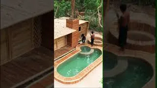 Thumbnail: Building Jungle Villa and Swimming Pool with Decoration Private Living Room