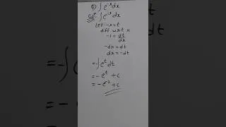 Thumbnail: ∫e^-x dx #maths #education