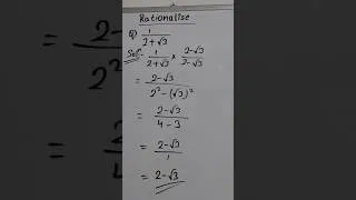 Thumbnail: Rationalise 1/2+√3 #education #maths