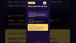 Thumbnail: Python input() Function Explained in 60 Seconds | User Input in Python | Python Tutorial #shorts