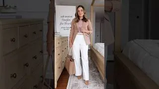 Thumbnail: Four petite-friendly summer outfits for work! Shown unaltered on me at 4’10”. #petitefashion