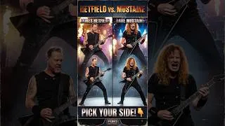 Thumbnail: Who is the TRUE Rhythm King? 👑 Hetfield vs. Mustaine #Shorts