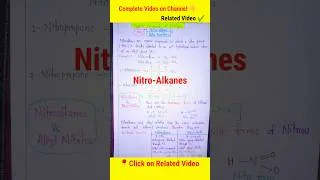 Thumbnail: organic compounds of nitrogen | nitroalkanes | #bsc #chemistry #viral #shorts #ytshorts #yt #youtube