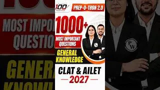 Thumbnail: CLAT 2027 Current Affairs MCQs Marathon | 1000+ Most Important MCQs | 30 August